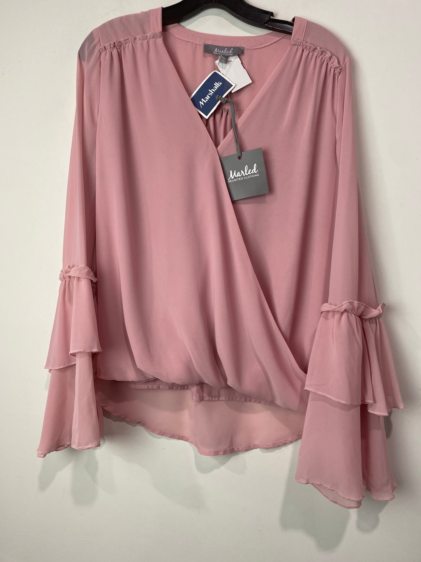 Top Long Sleeve By Marled In Pink, Size: M