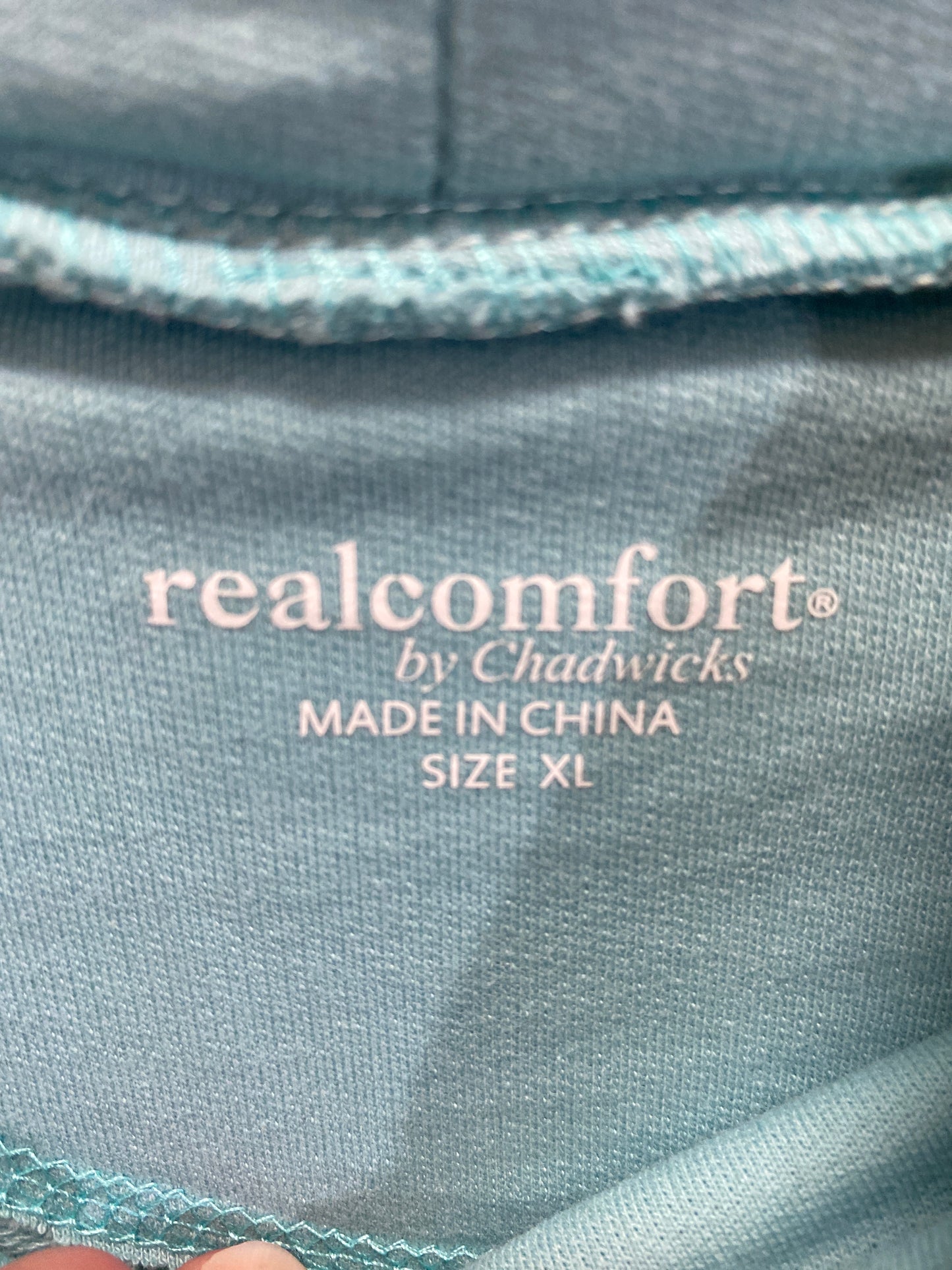 Top Long Sleeve By Real Comfort In Teal, Size: Xl