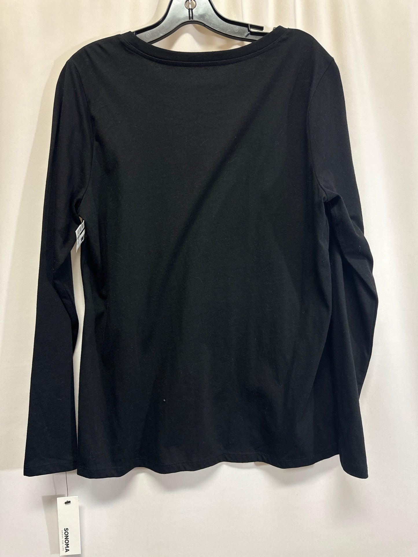 Top Long Sleeve By Sonoma In Black, Size: L