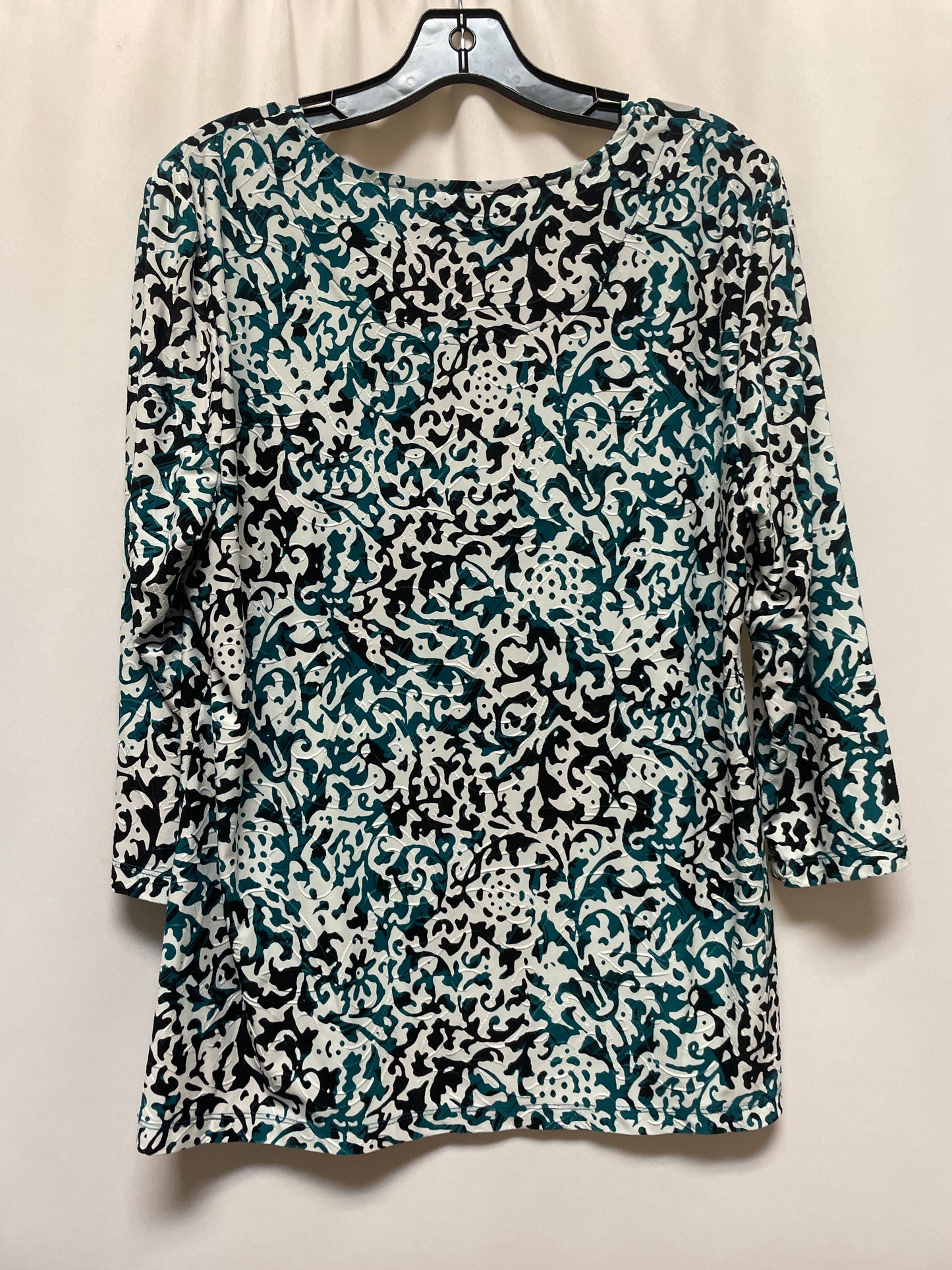 Top 3/4 Sleeve By Jm Collections In Teal, Size: L