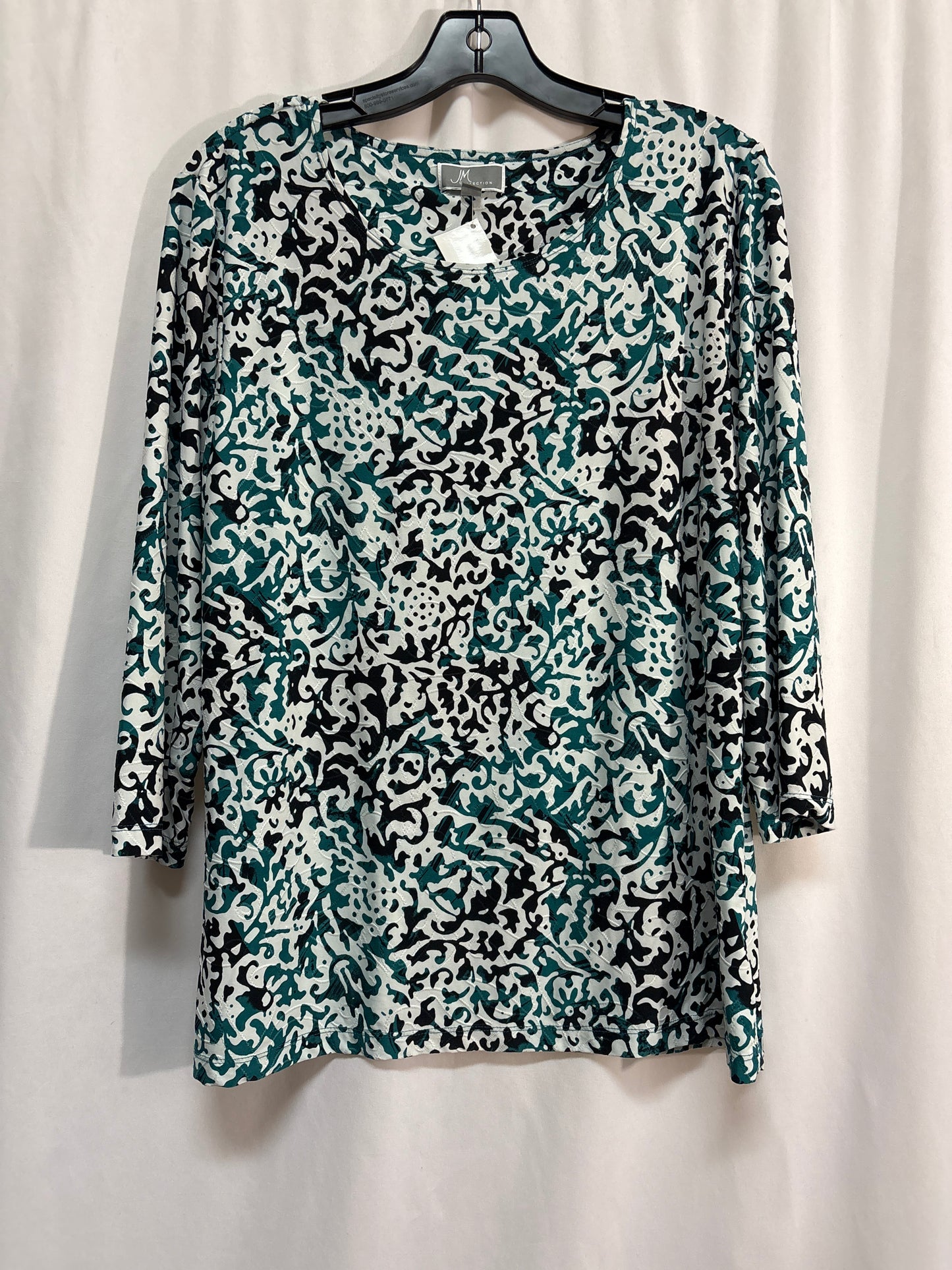 Top 3/4 Sleeve By Jm Collections In Teal, Size: L