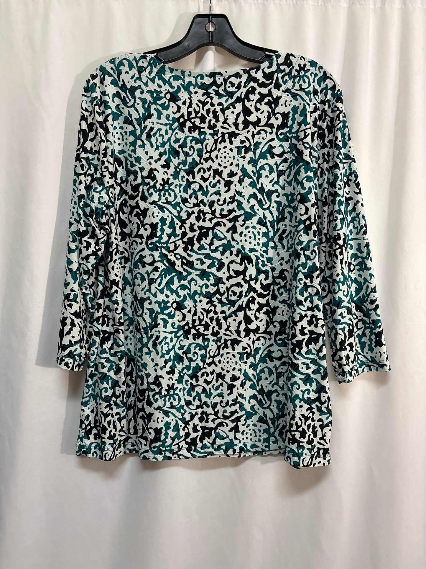 Top 3/4 Sleeve By Jm Collections In Teal, Size: L