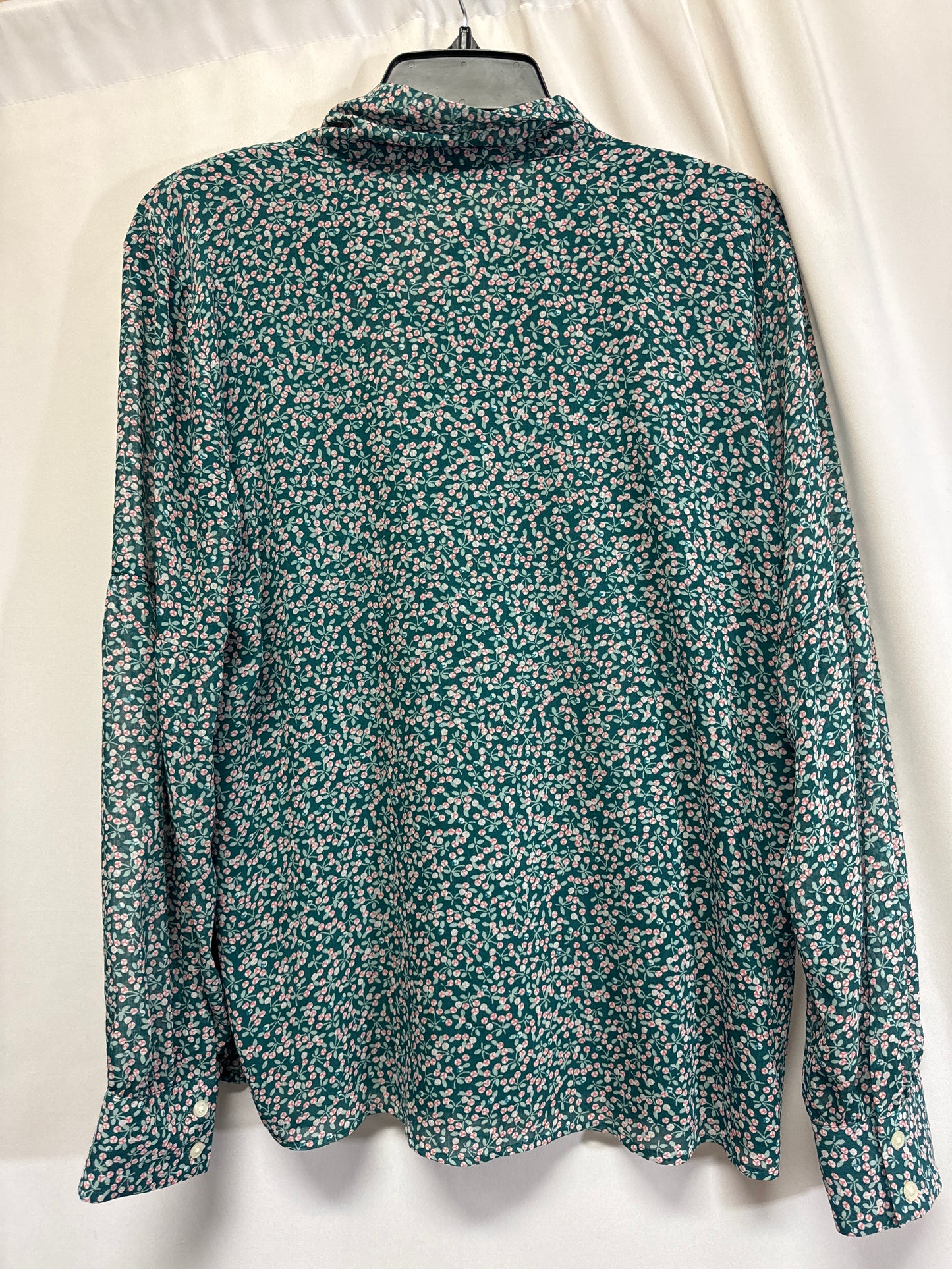 Top Long Sleeve By Loft In Green, Size: M