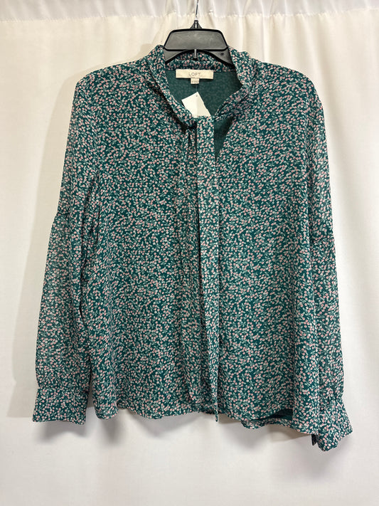 Top Long Sleeve By Loft In Green, Size: M