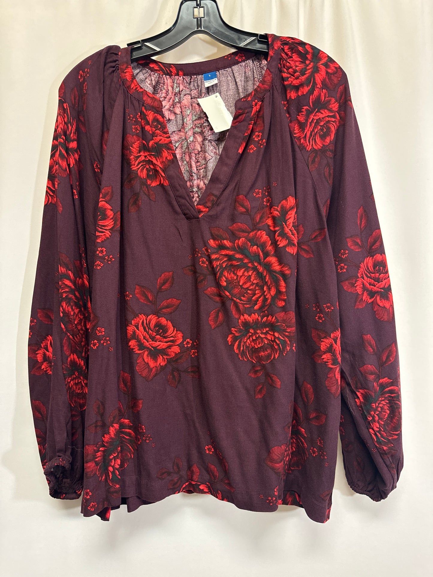 Top Long Sleeve By Old Navy In Red, Size: L