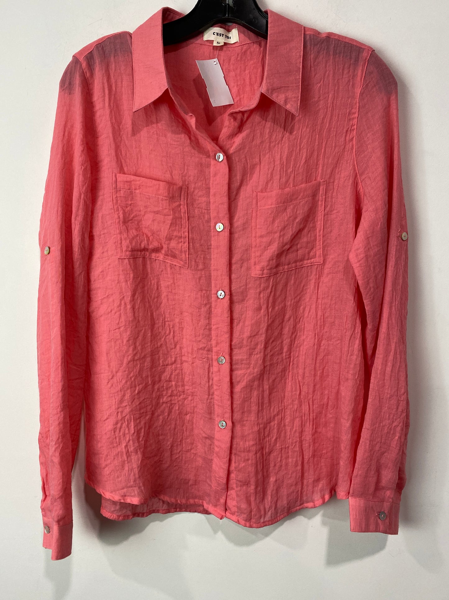 Top Long Sleeve By Clothes Mentor In Pink, Size: M