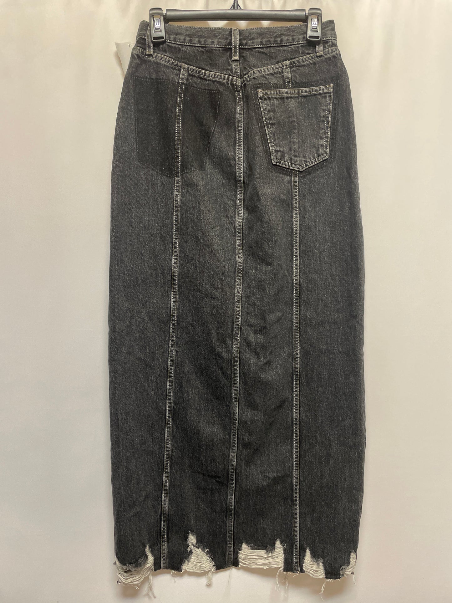 Skirt Maxi By Topshop In Black Denim, Size: 6