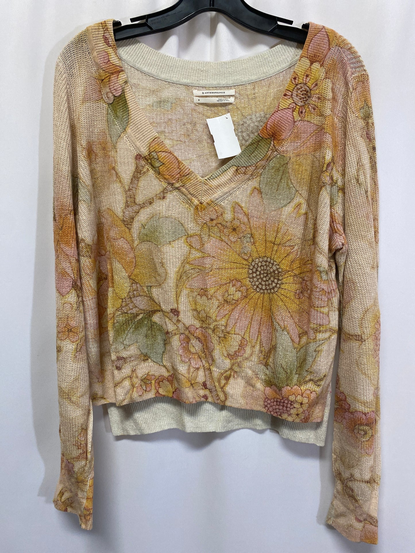 Sweater By Anthropologie In Yellow, Size: S