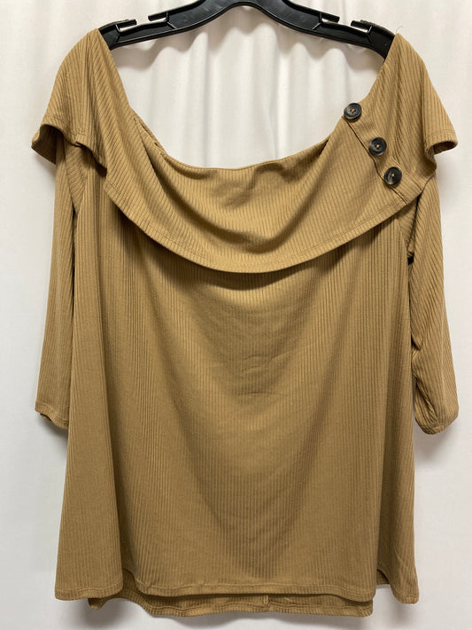 Top 3/4 Sleeve By Lane Bryant In Brown, Size: 3x