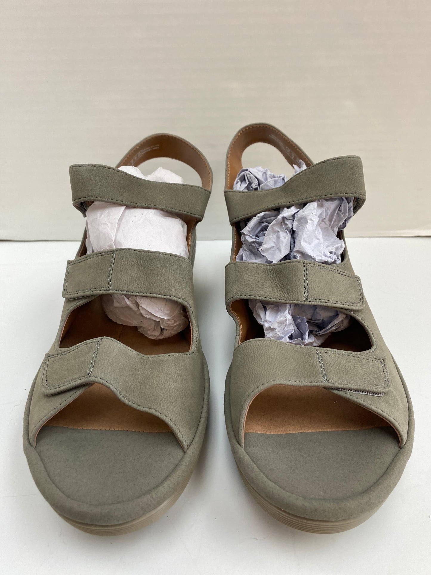 Sandals Heels Block By Clarks In Grey, Size: 12