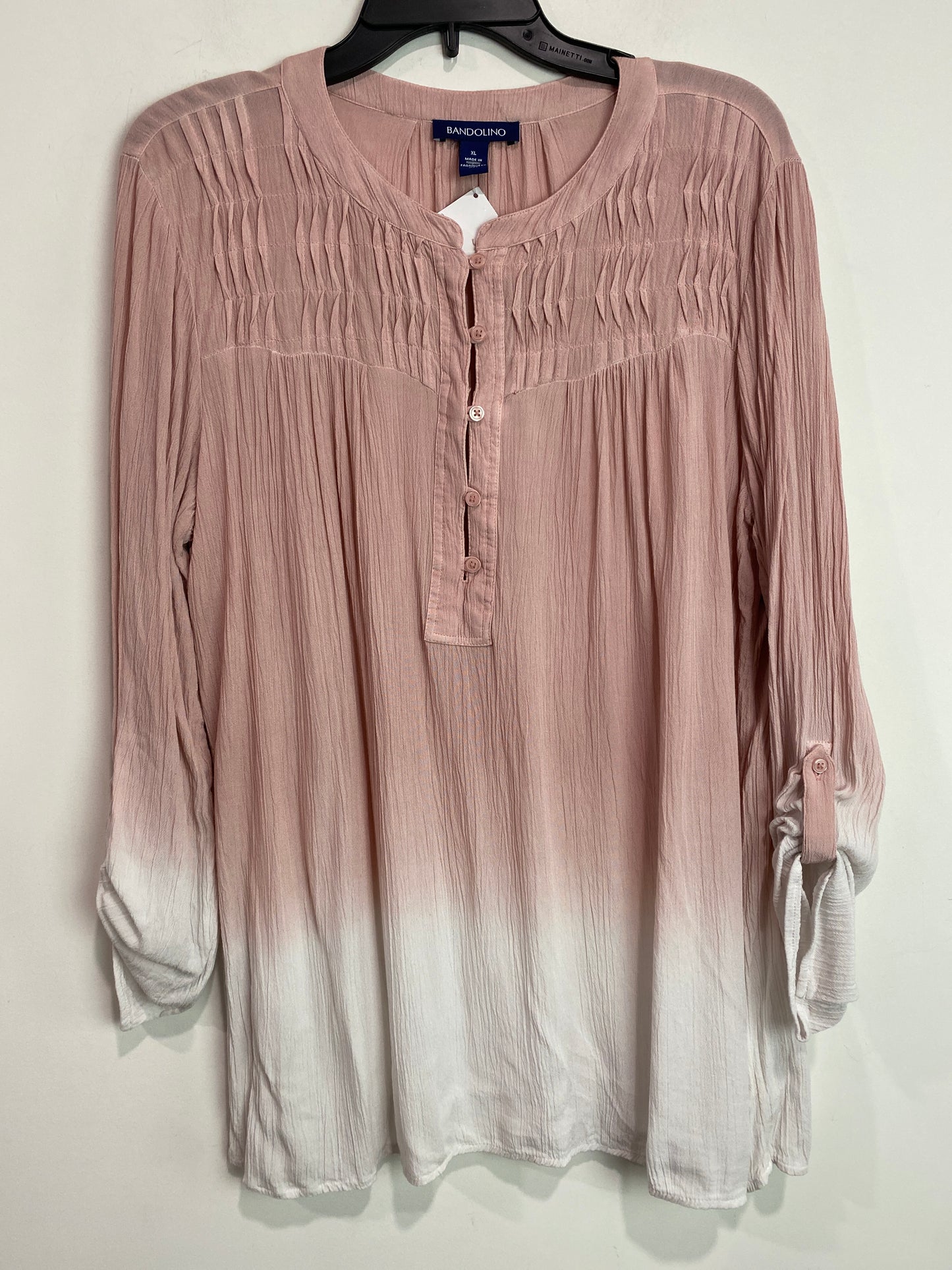 Top Long Sleeve By Bandolino In Pink, Size: Xl