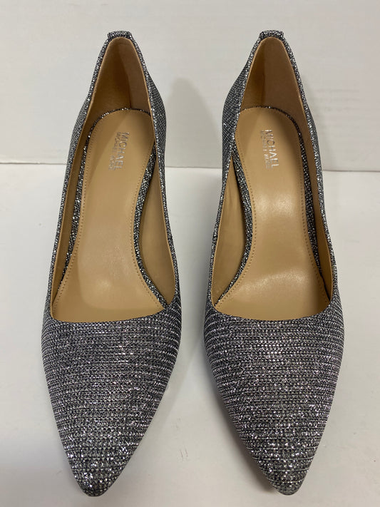 Shoes Heels Stiletto By Michael Kors In Silver, Size: 8