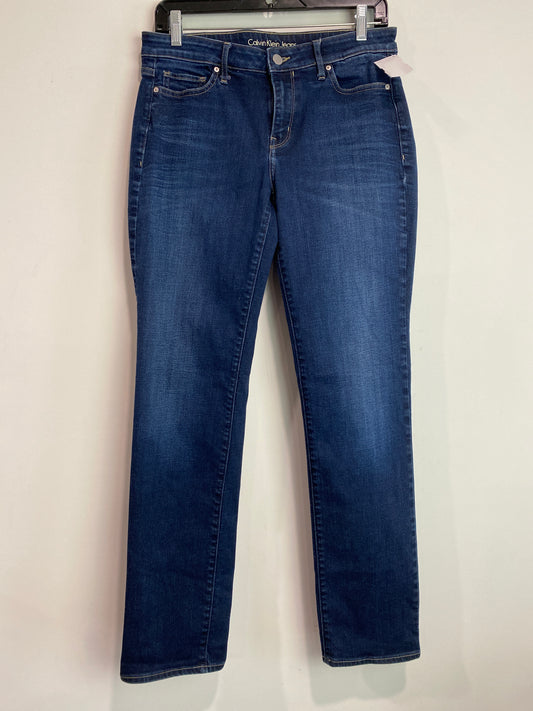 Jeans Straight By Calvin Klein In Blue Denim, Size: 8