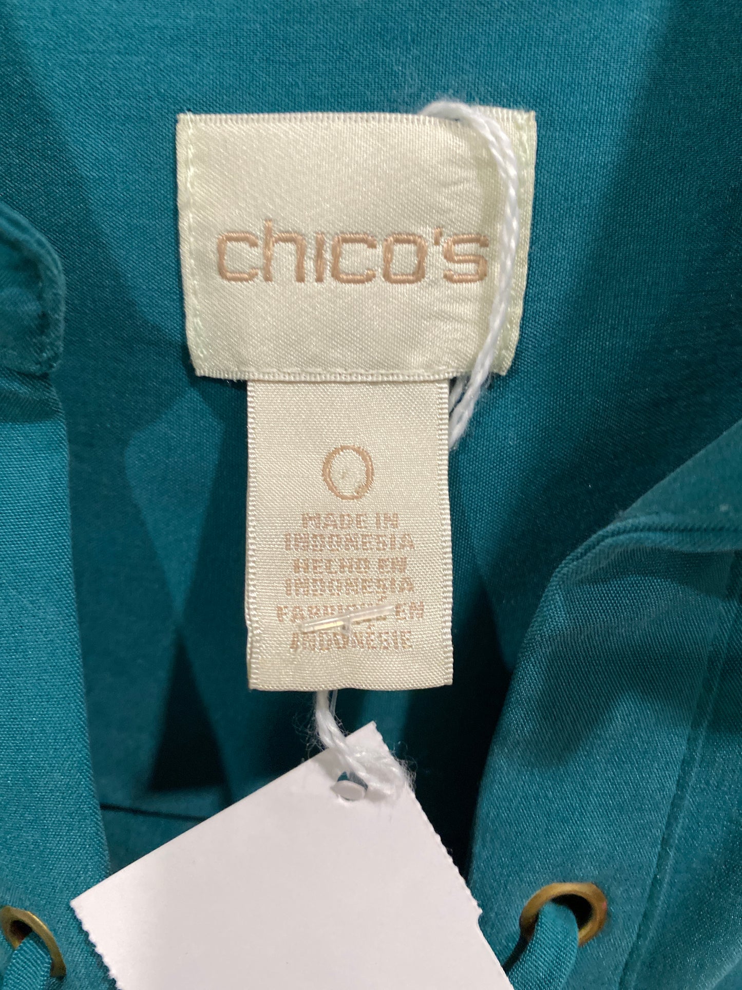 Top Long Sleeve By Chicos In Green, Size: S