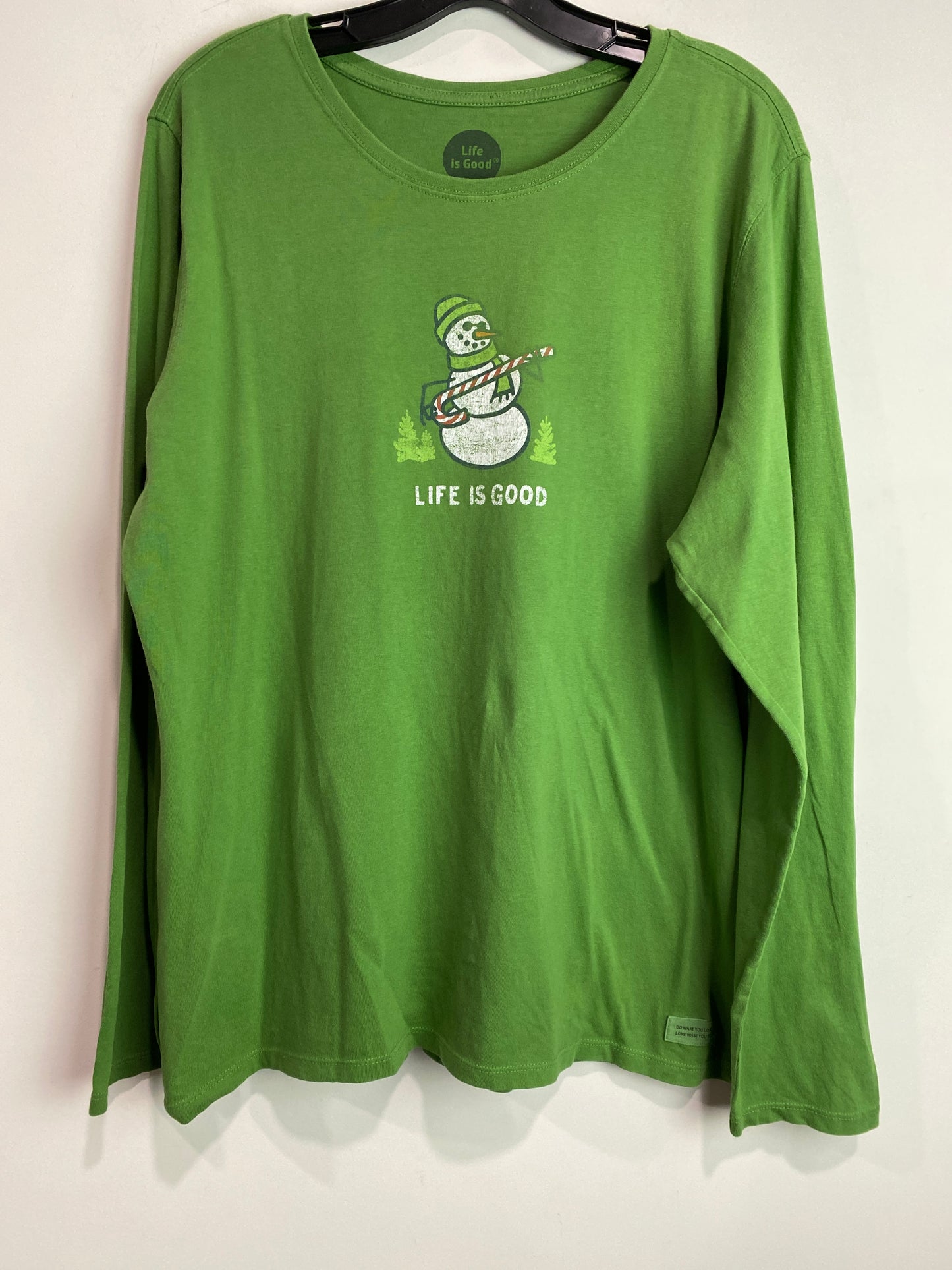 Top Long Sleeve By Life Is Good In Green, Size: Xl