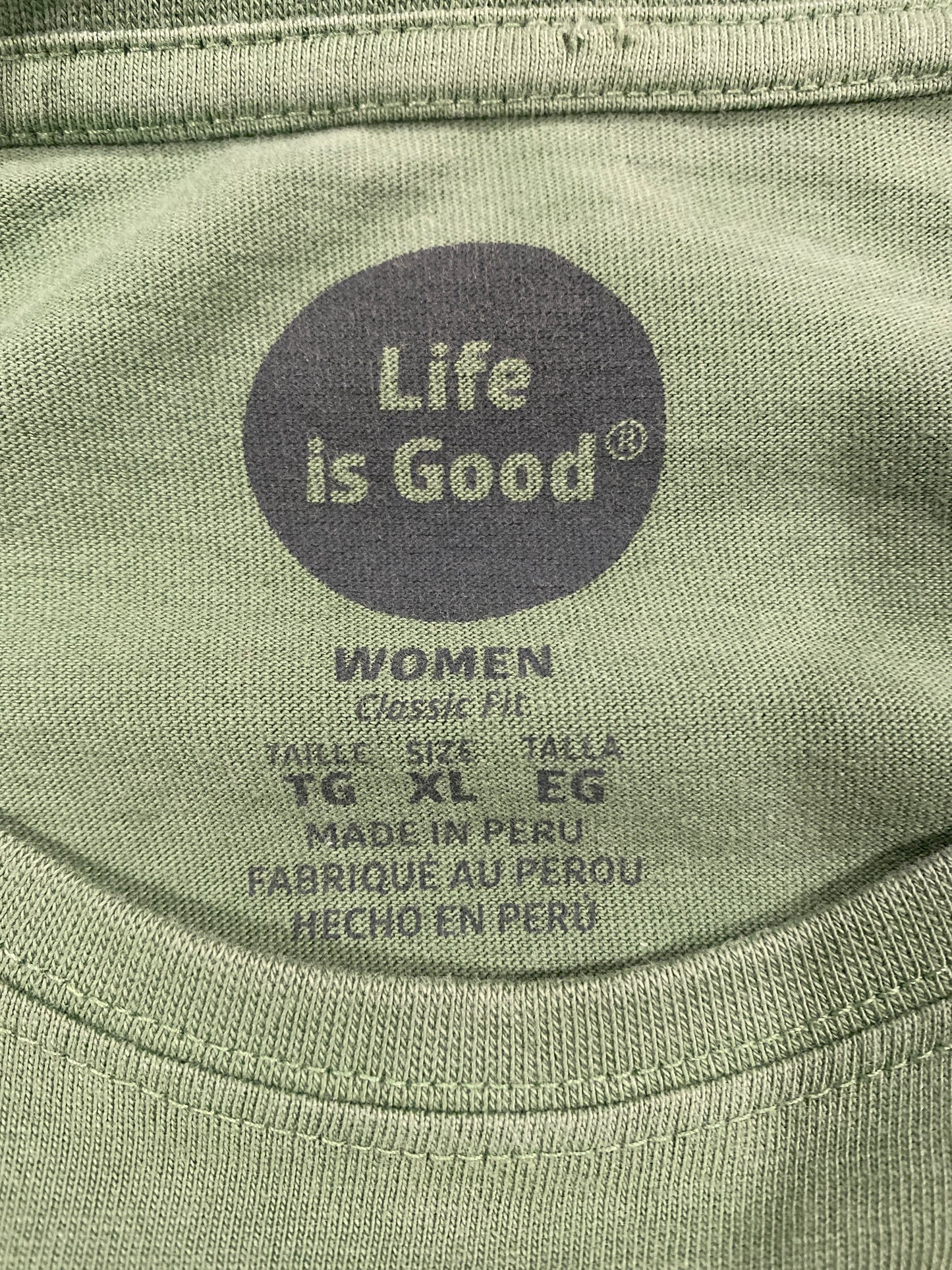 Top Long Sleeve By Life Is Good In Green, Size: Xl