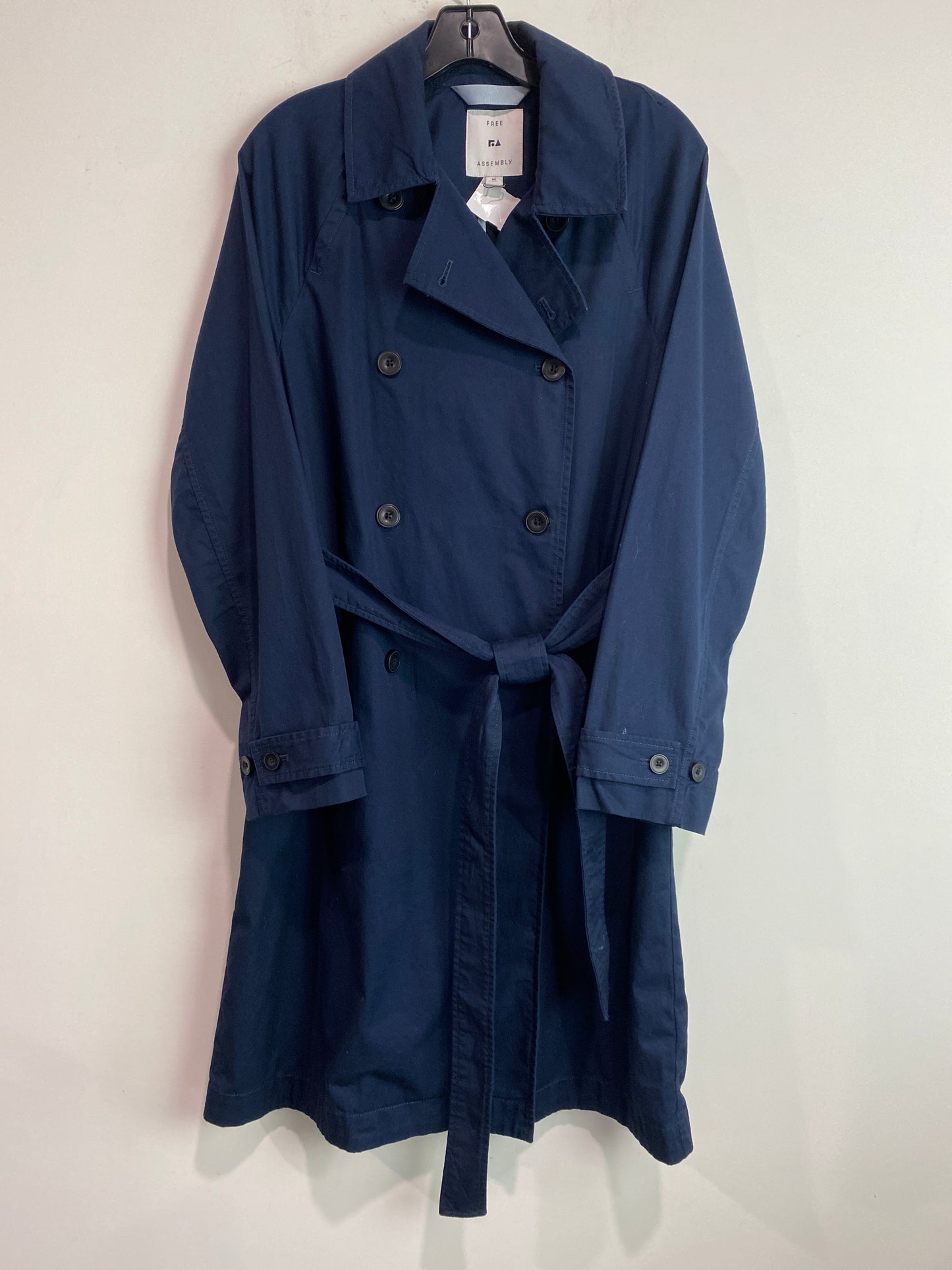 Coat Trench Coat By Free Assembly In Navy, Size: M