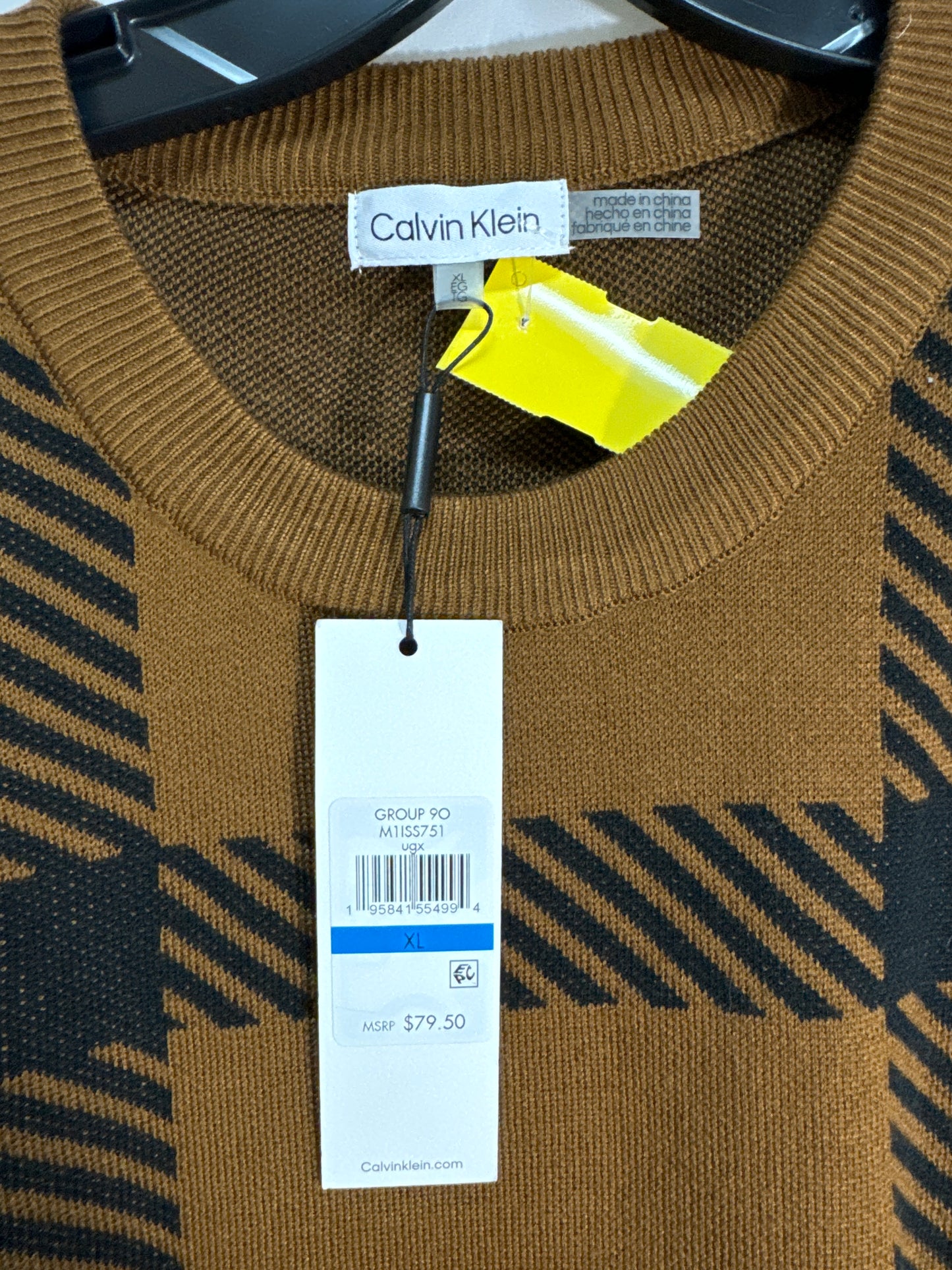 Sweater By Calvin Klein In Brown, Size: Xl