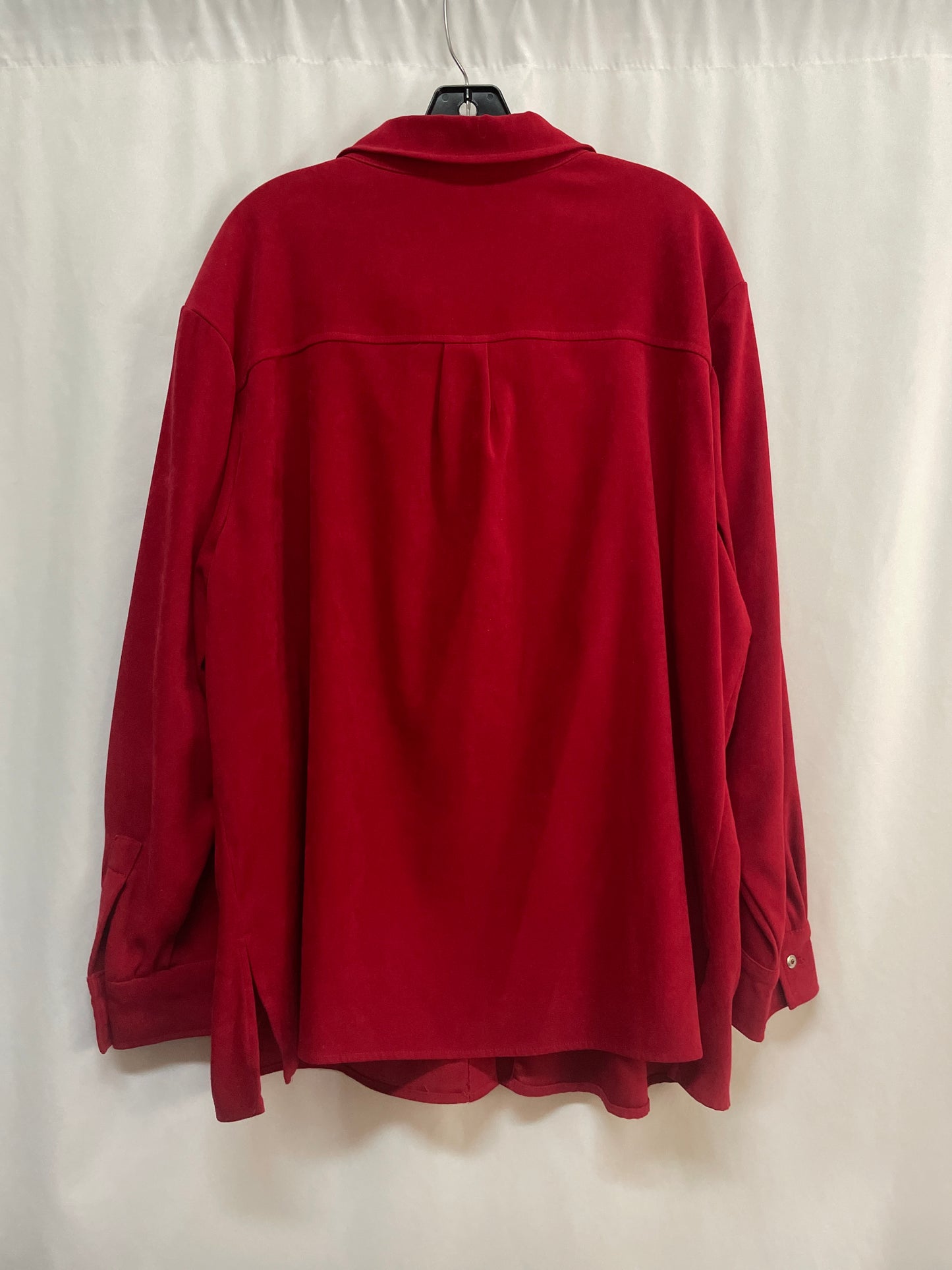 Top Long Sleeve By Cm Shapes In Red, Size: 2x