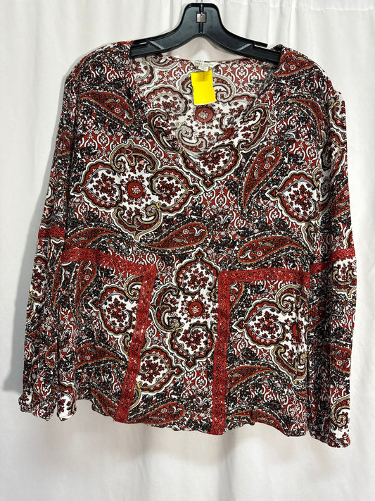 Top Long Sleeve By Cato In Red, Size: L