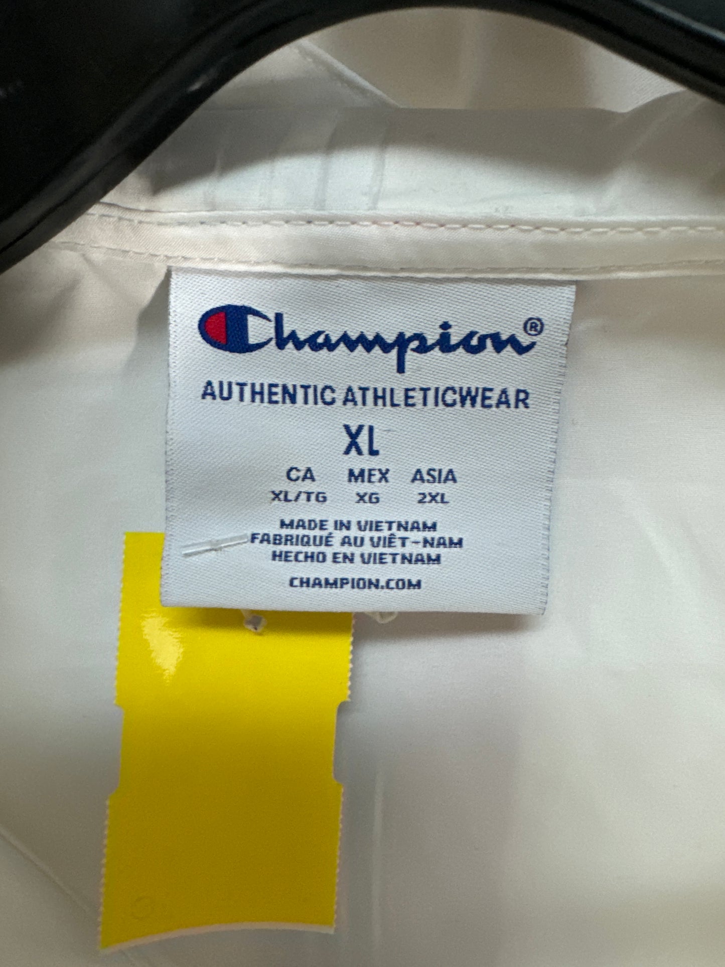 Athletic Jacket By Champion In White, Size: Xl