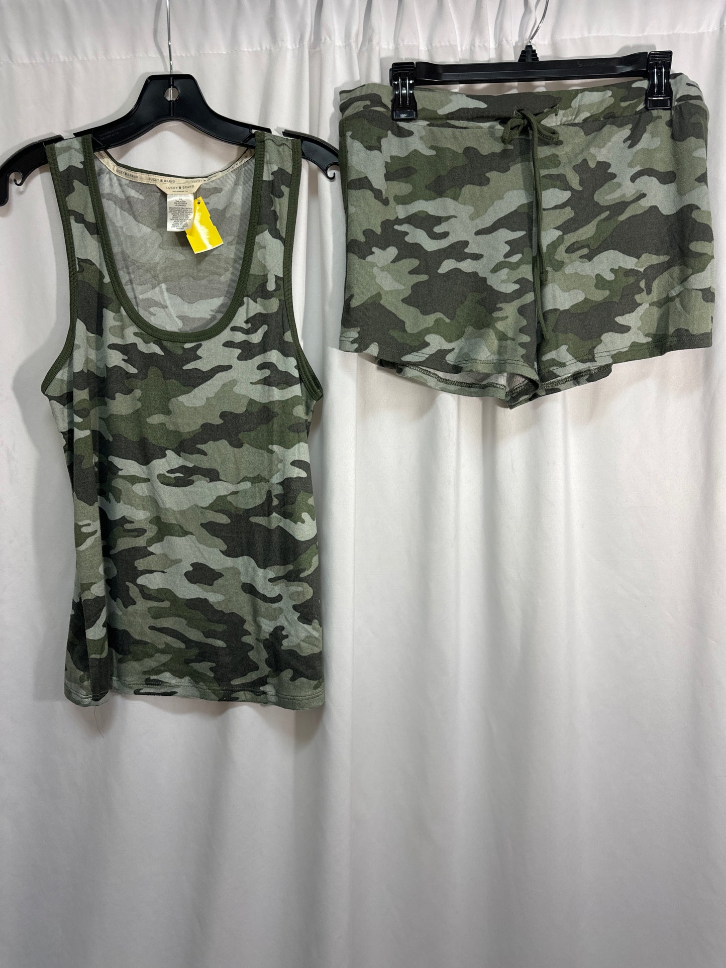 Pajamas 2pc By Lucky Brand In Camouflage Print, Size: M