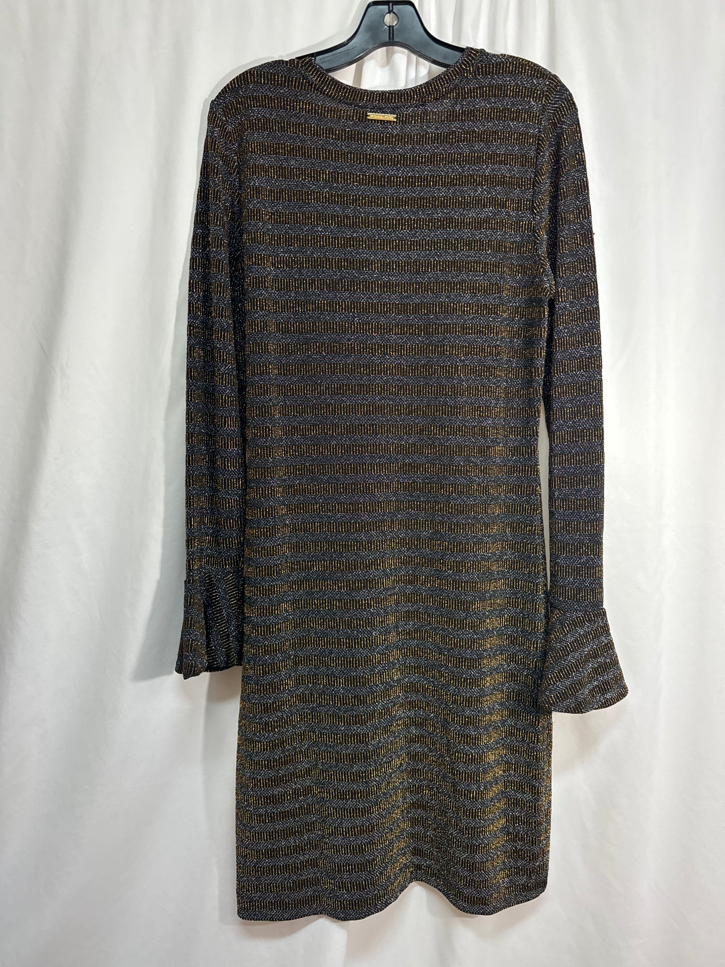 Dress Casual Midi By Michael Kors In Gold, Size: L