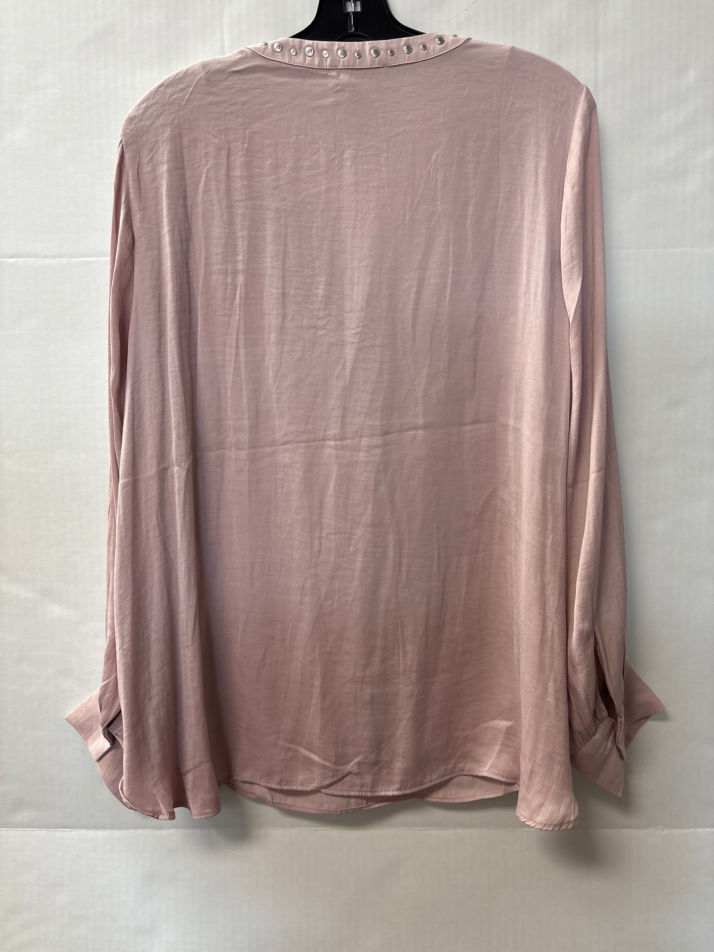 Top Long Sleeve By Carmen By Carmen Marc Valvo In Pink, Size: L