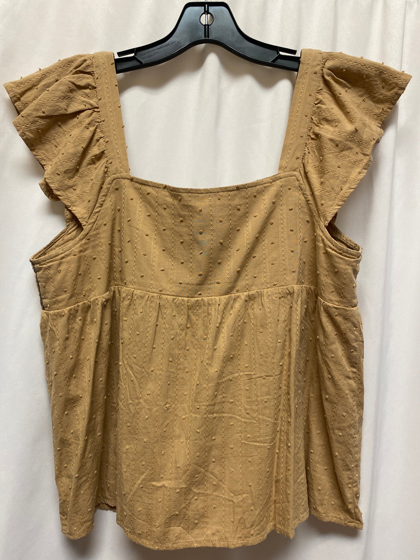 Top Sleeveless By Mine In Brown, Size: L