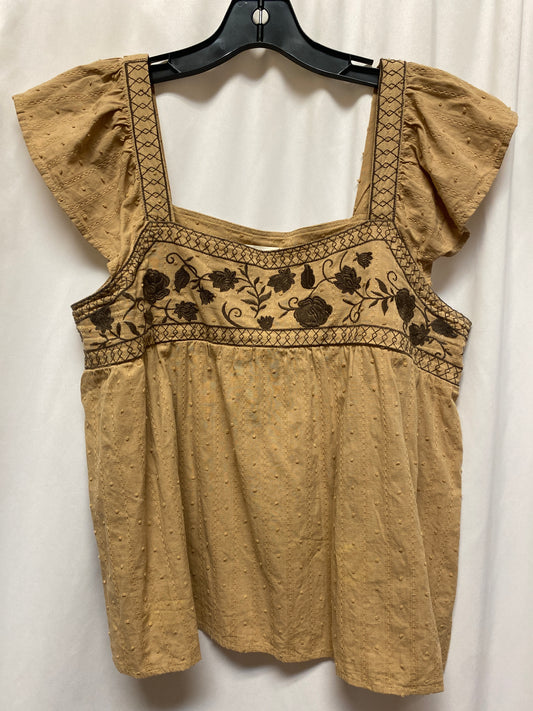 Top Sleeveless By Mine In Brown, Size: L