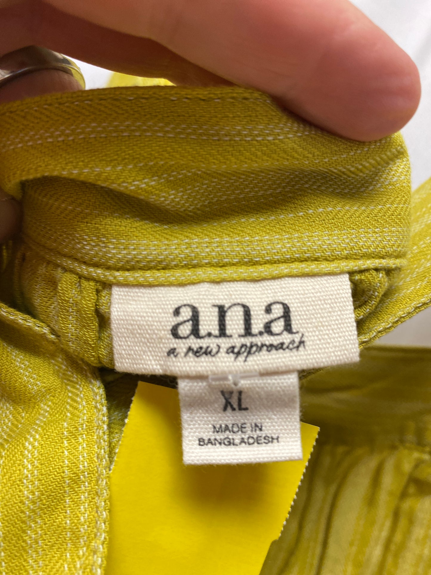 Top Sleeveless By Ana In Yellow, Size: Xl