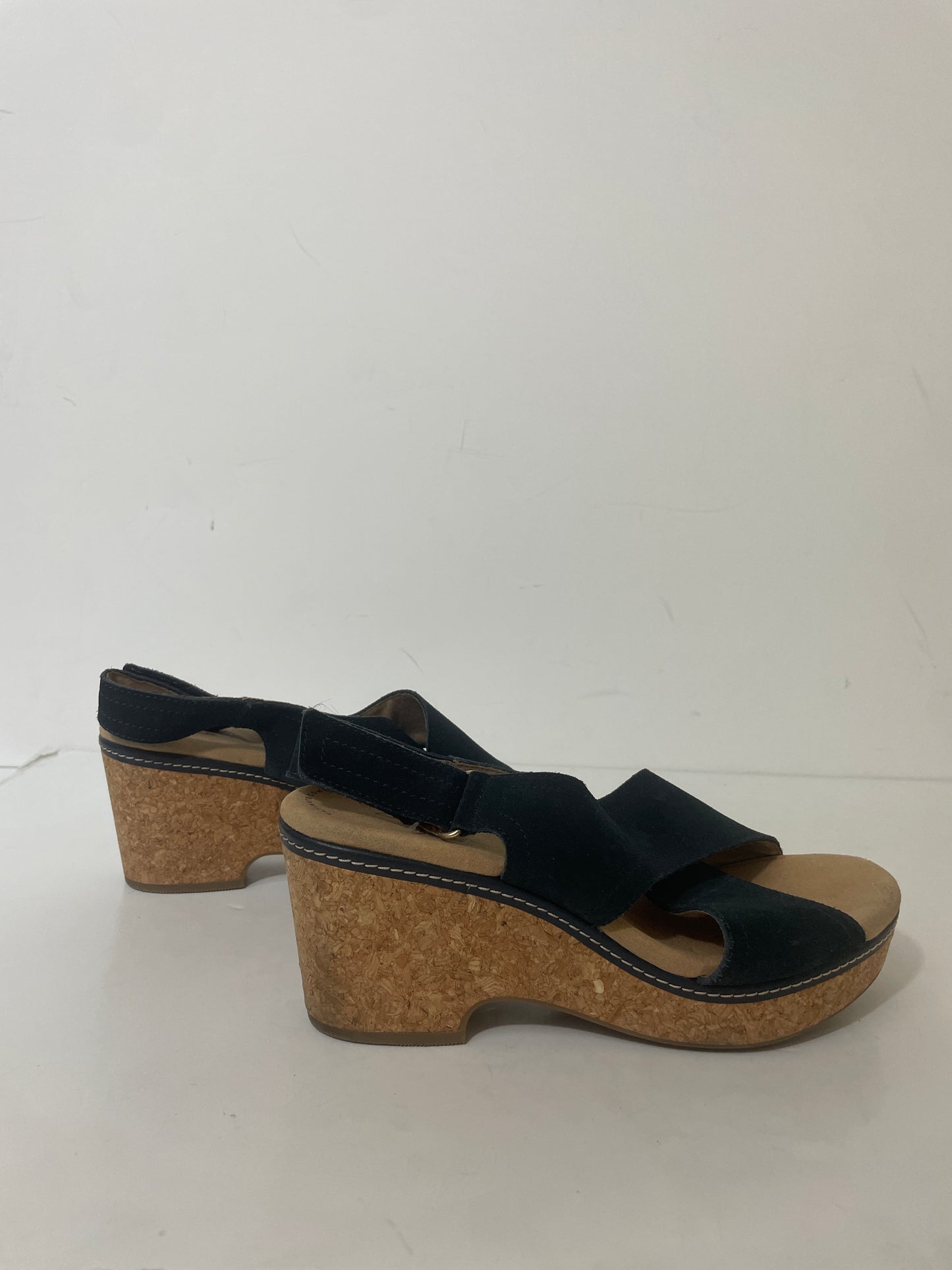 Sandals Heels Block By Clarks In Navy, Size: 9