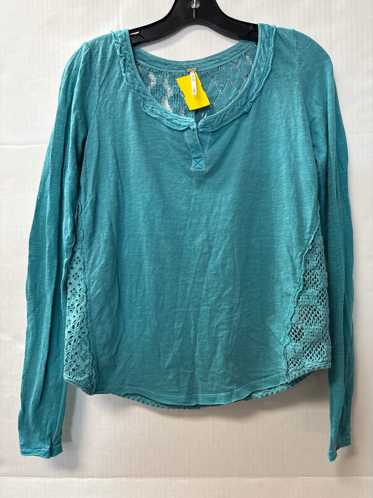 Top Long Sleeve By Free People In Teal, Size: Xs