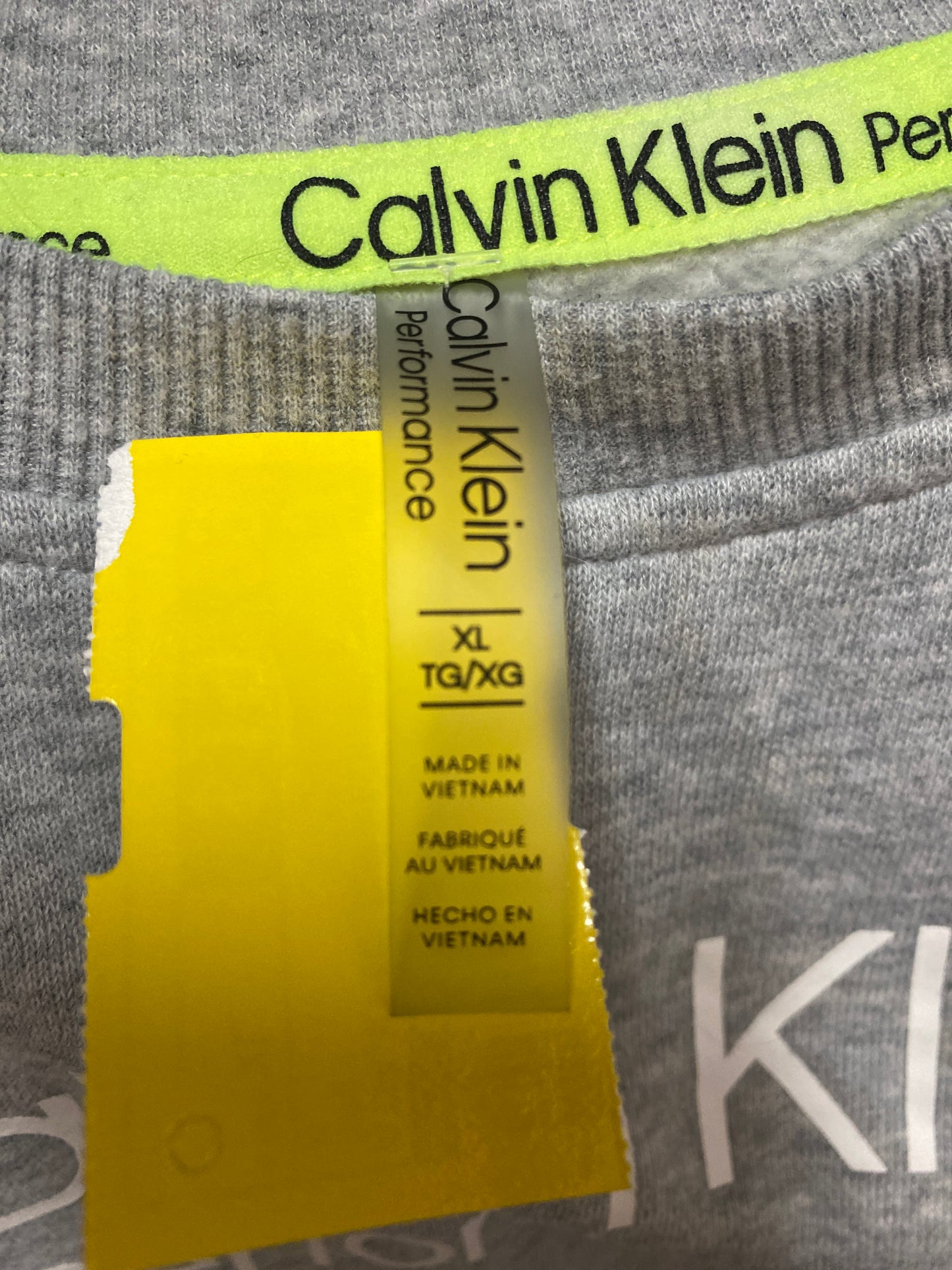 Athletic Sweatshirt Crewneck By Calvin Klein In Grey, Size: Xl