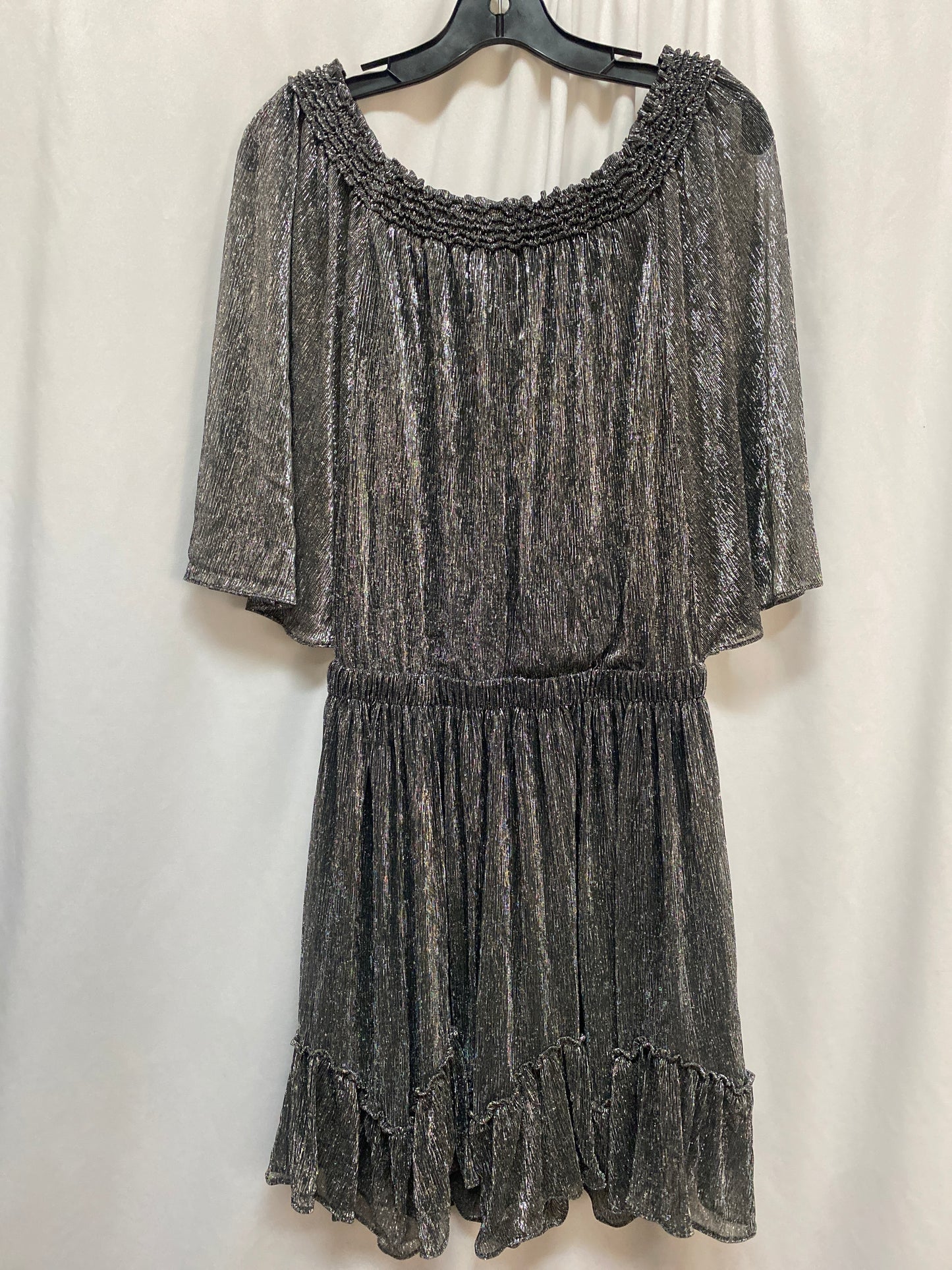 Dress Casual Midi By Halston In Silver, Size: S