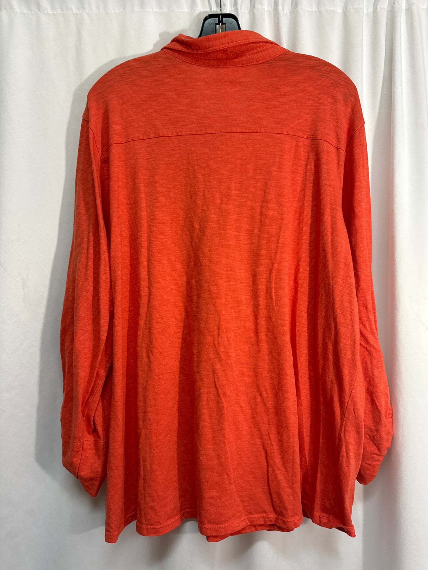 Top Long Sleeve By Northcrest In Orange, Size: 3x