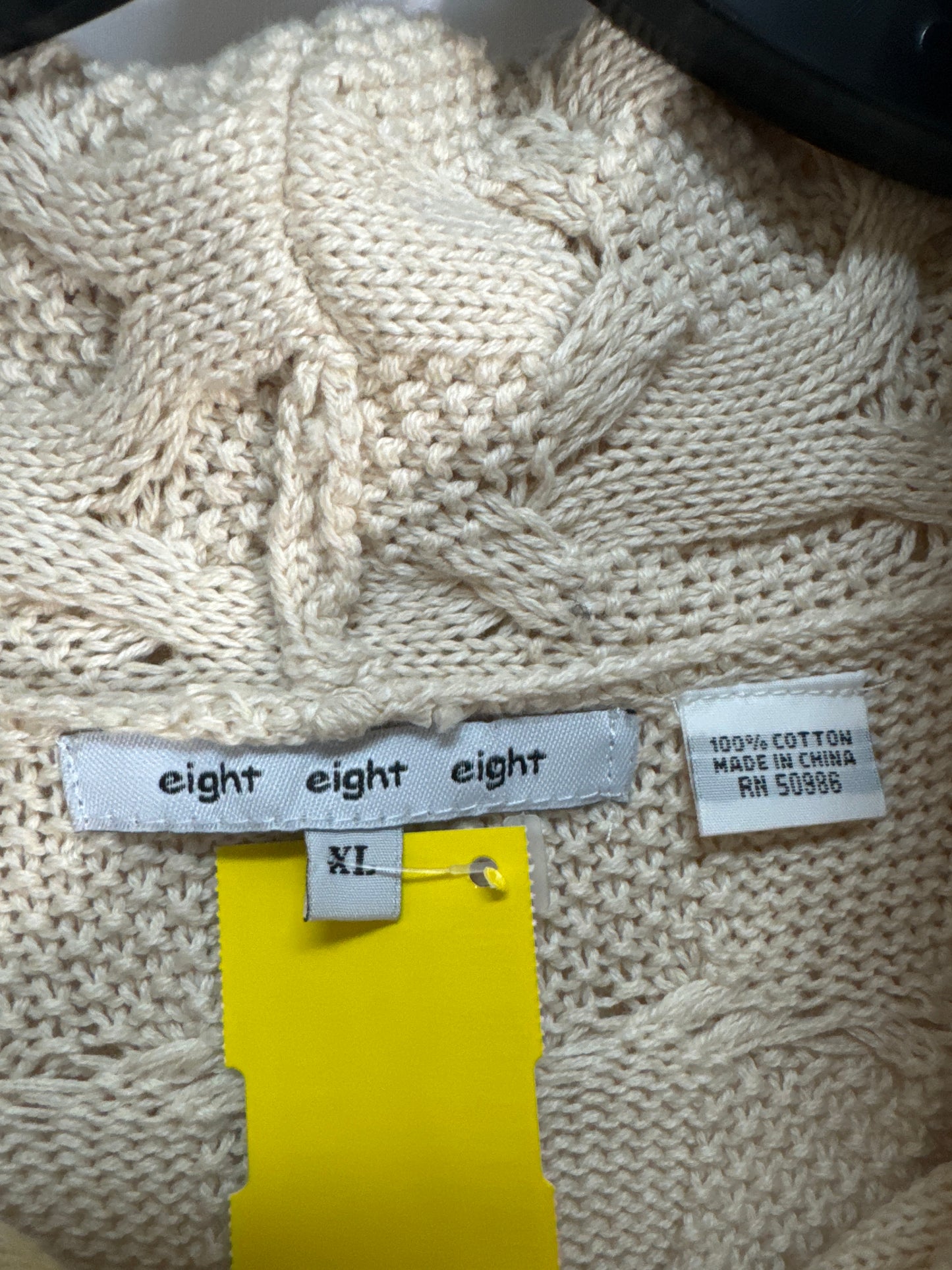 Sweater By Eight Eight Eight In Tan, Size: Xl