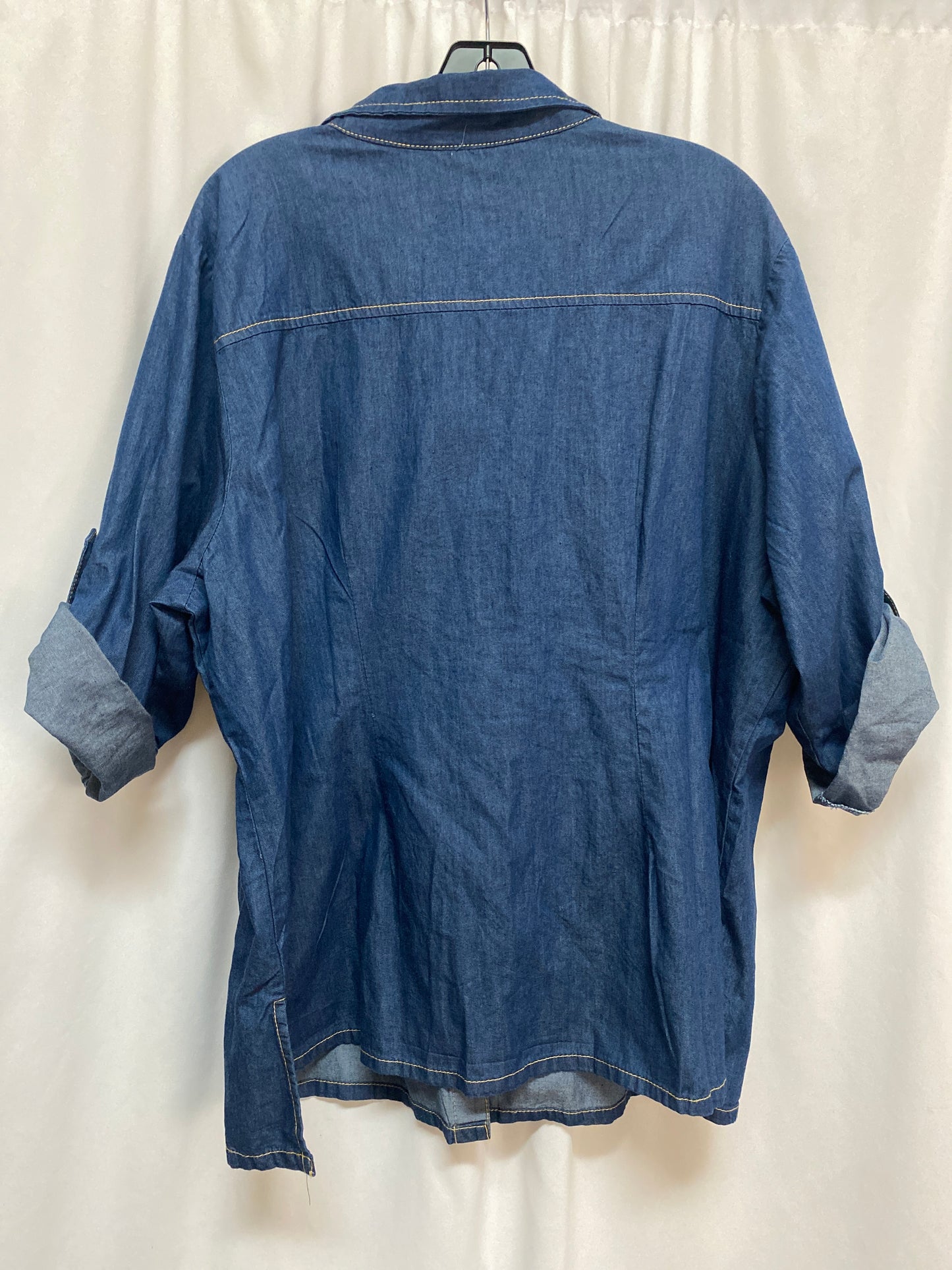 Top Long Sleeve By Clothes Mentor In Blue, Size: 2x