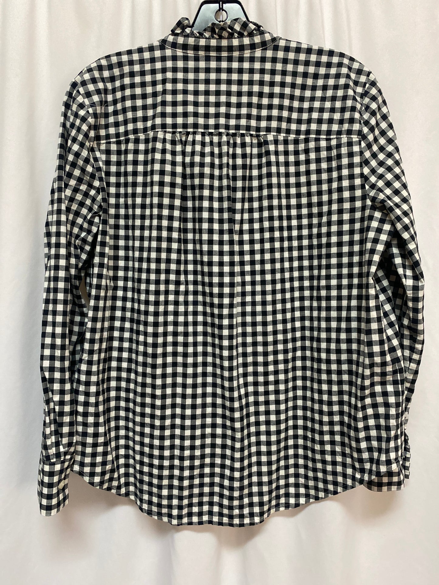 Top Long Sleeve By Ann Taylor In Black & White, Size: L