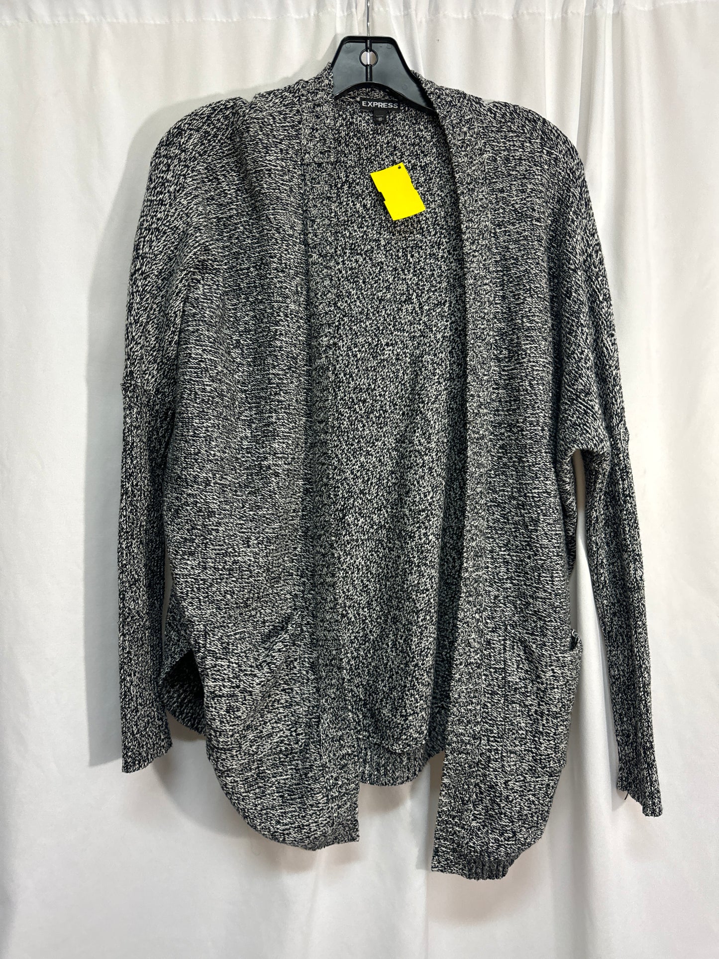 Cardigan By Express In Black & White, Size: Xs