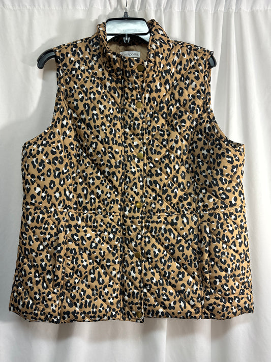 Vest Puffer & Quilted By Kim Rogers In Animal Print, Size: Xl