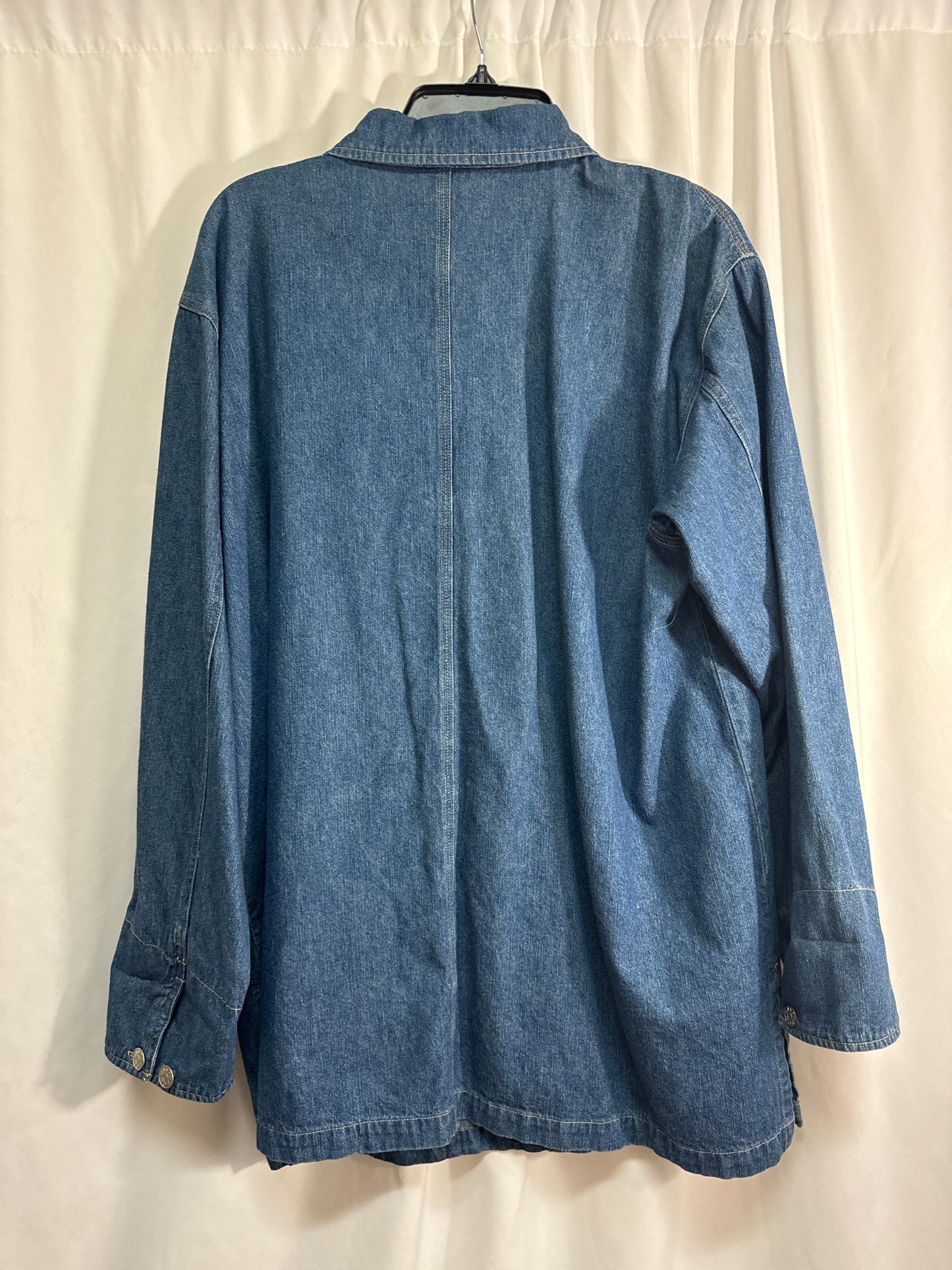 Jacket Denim By Denim And Company In Blue, Size: 1x