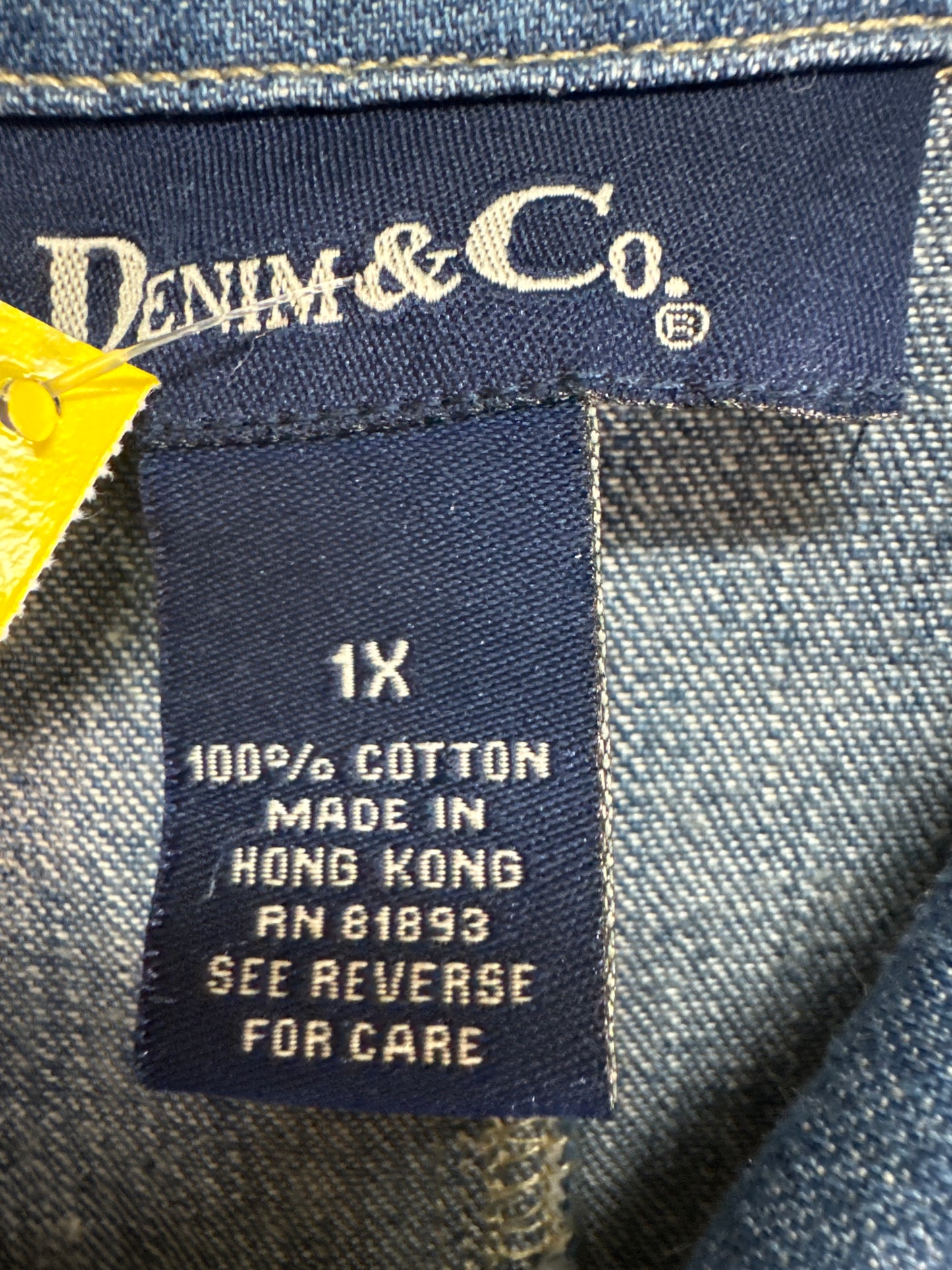 Jacket Denim By Denim And Company In Blue, Size: 1x