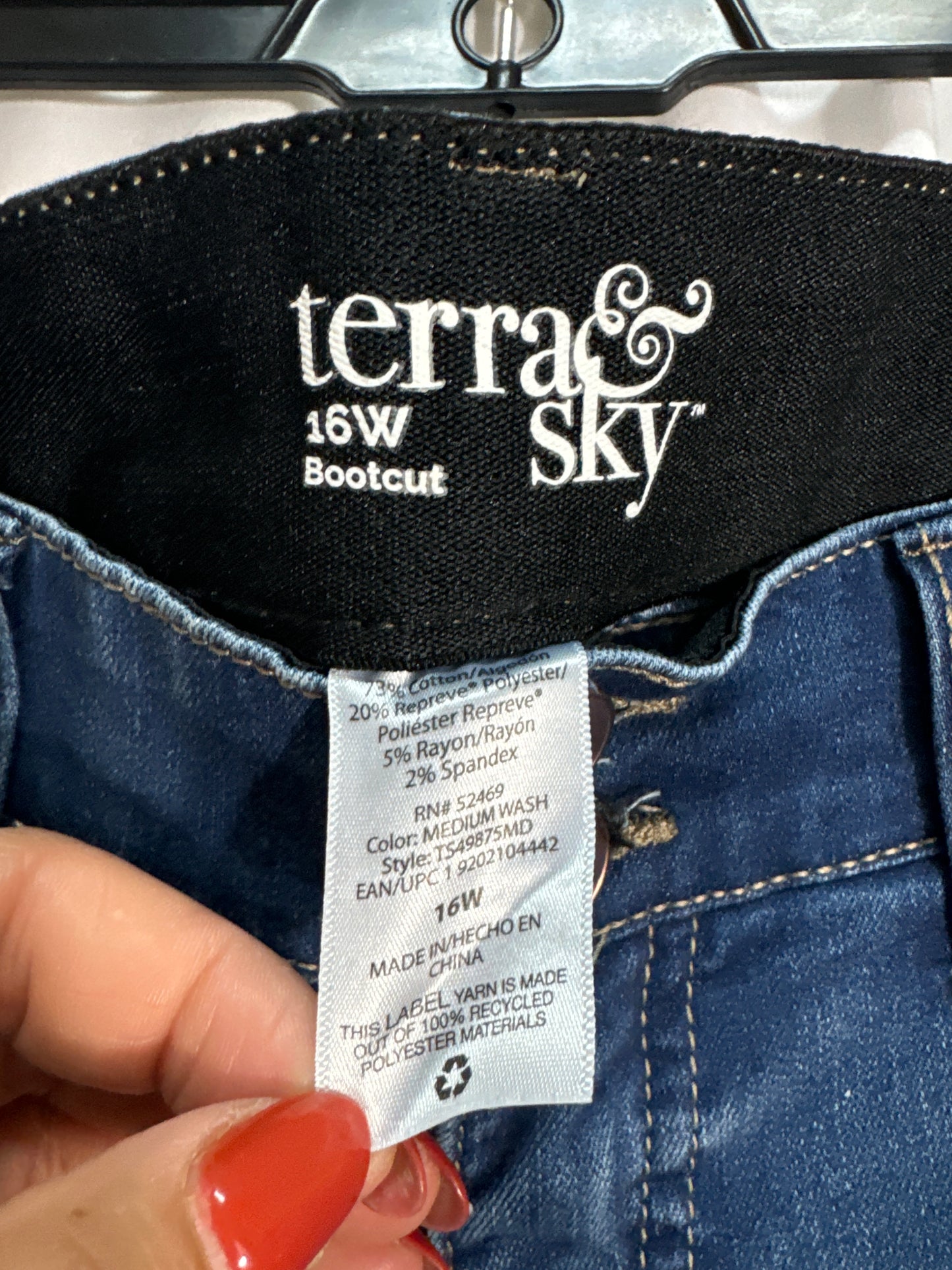 Jeans Boot Cut By Terra & Sky In Blue, Size: 16