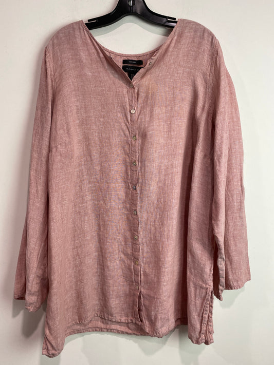 Top Long Sleeve By Tahari By Arthur Levine In Pink, Size: 2x