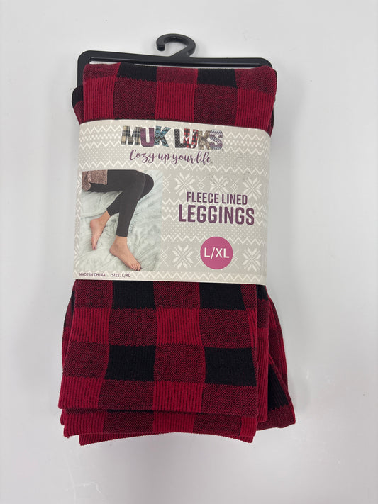 Pants Leggings By Muk Luks In Red, Size: L