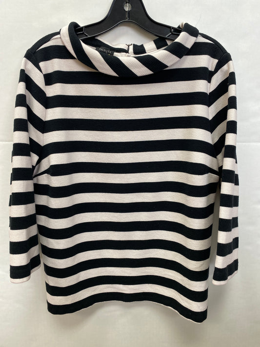 Top 3/4 Sleeve By Talbots In Black & White, Size: Xl