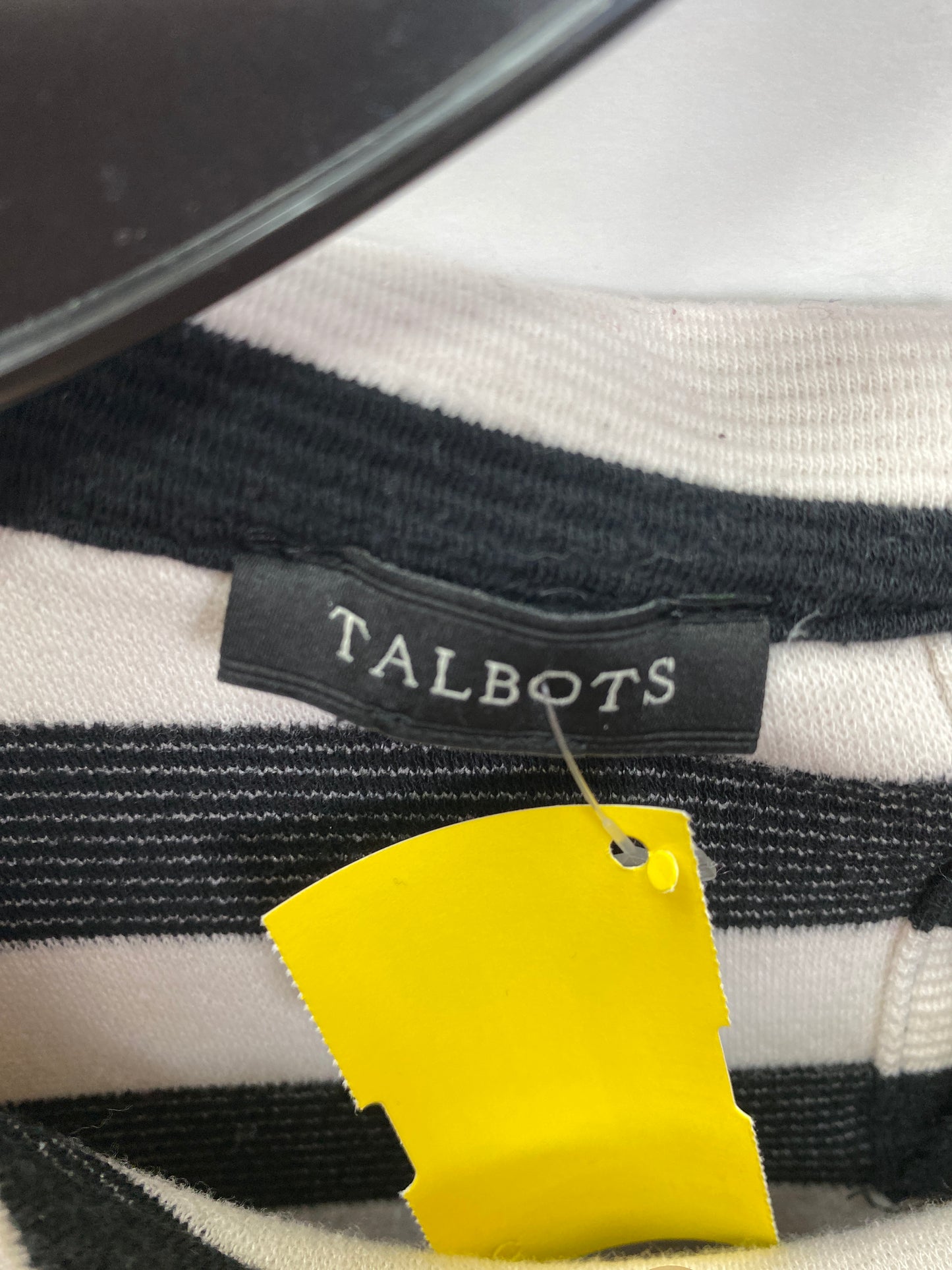 Top 3/4 Sleeve By Talbots In Black & White, Size: Xl