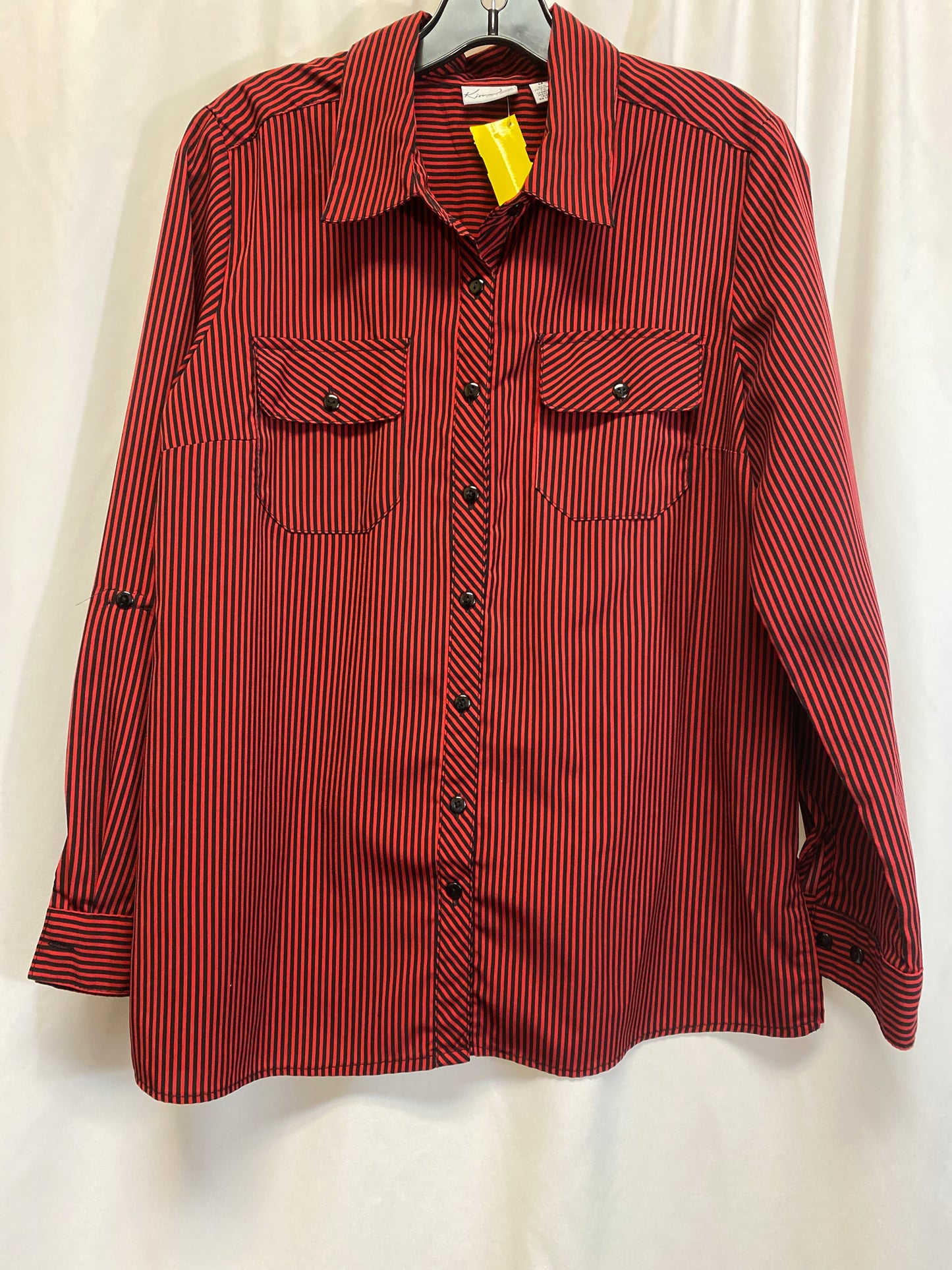 Top Long Sleeve By Kim Rogers In Red, Size: M