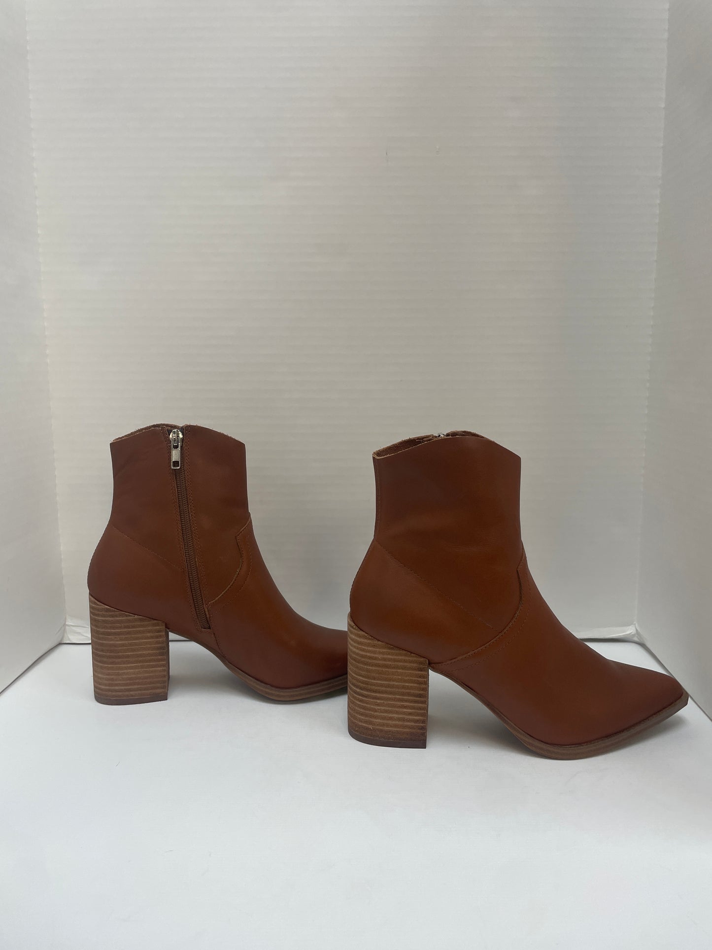 Boots Ankle Heels By Steve Madden In Brown, Size: 9